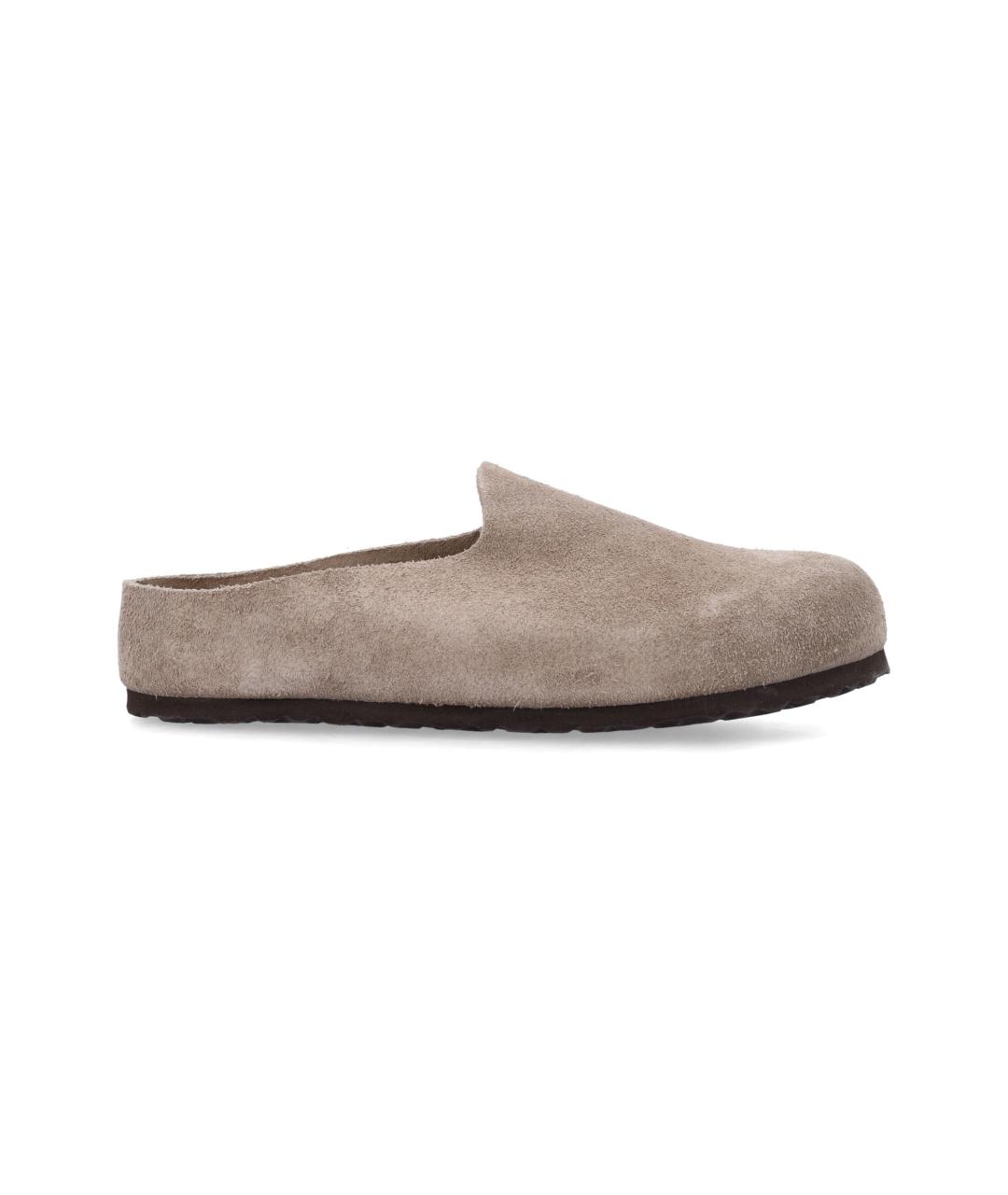 BIRKENSTOCK Бежевые кожаные шлепанцы, фото 4