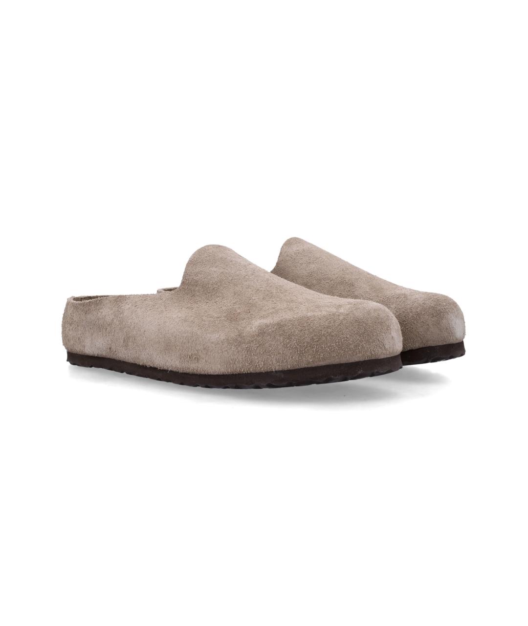 BIRKENSTOCK Бежевые кожаные шлепанцы, фото 2