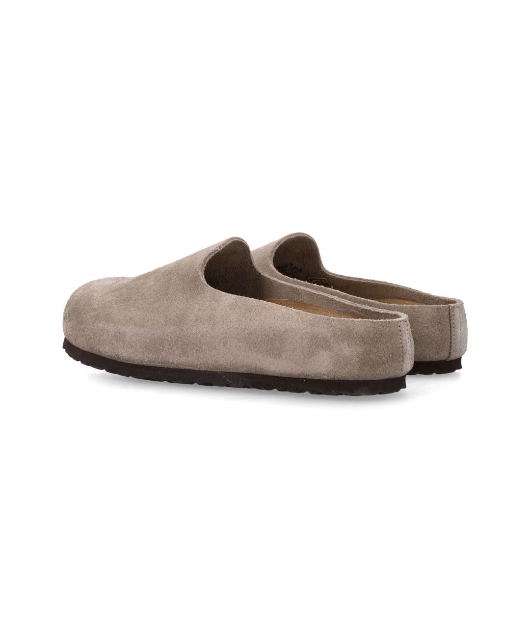 BIRKENSTOCK Бежевые кожаные шлепанцы, фото 3