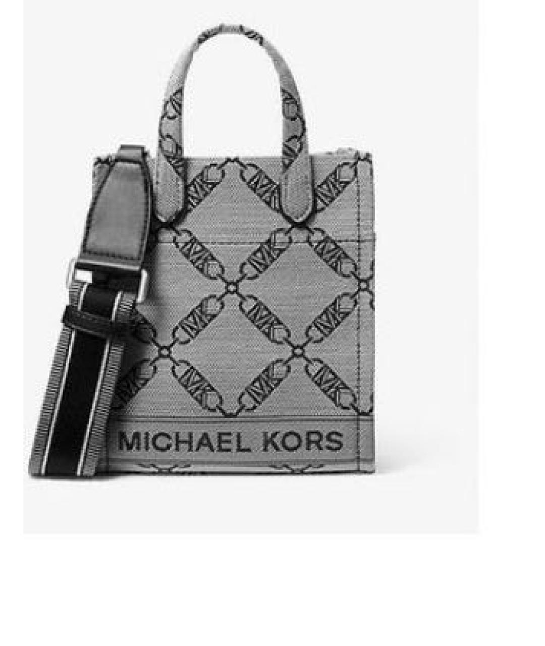 MICHAEL KORS Серая тканевая сумка с короткими ручками, фото 6