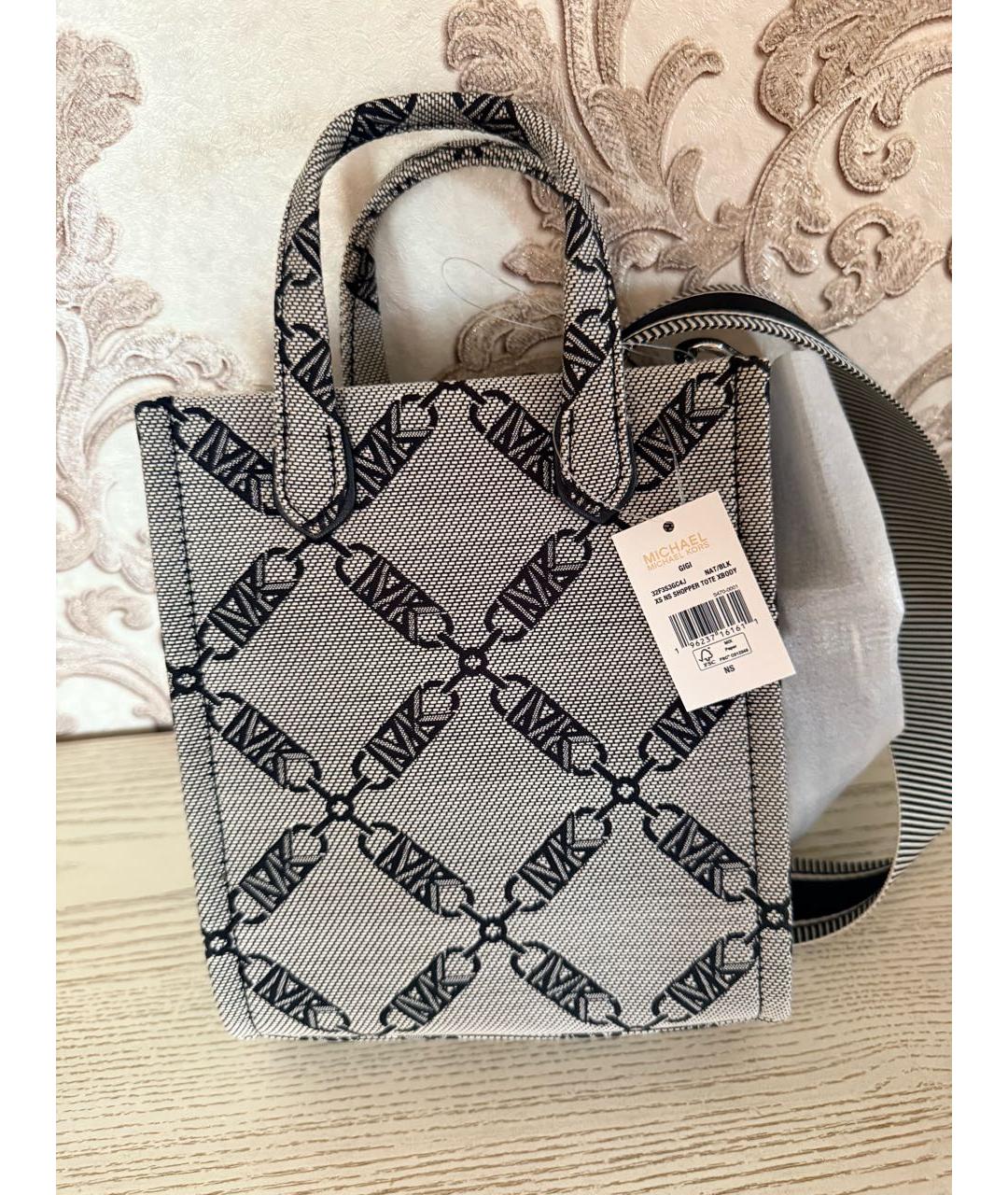 MICHAEL KORS Серая тканевая сумка с короткими ручками, фото 2