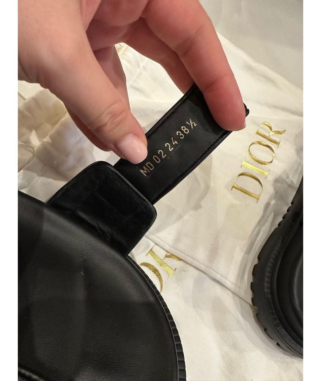 CHRISTIAN DIOR Черные кожаные сандалии, фото 8