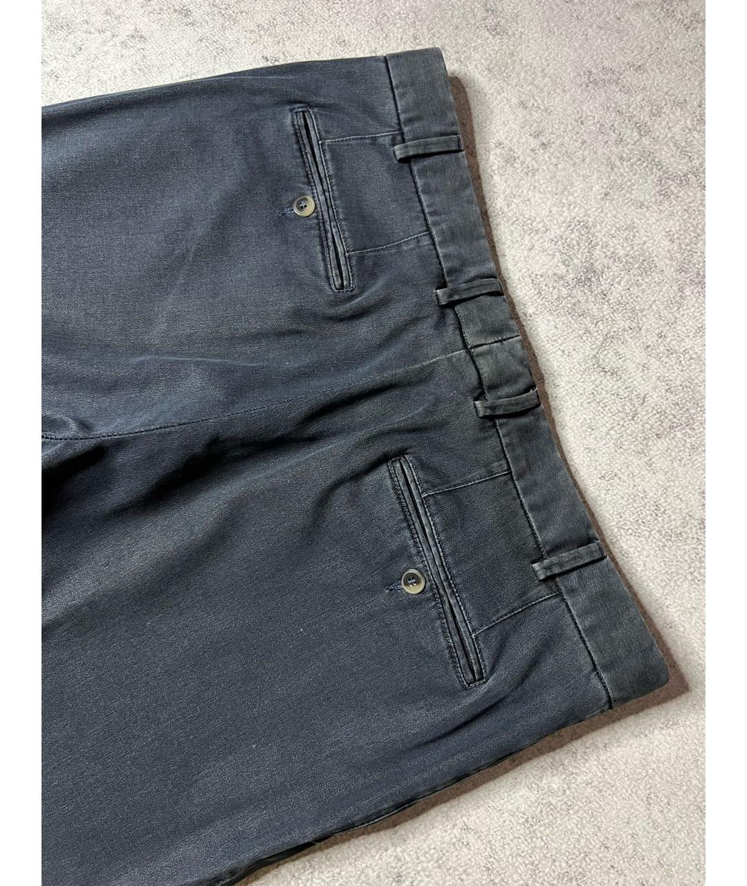 CANALI Серые хлопко-эластановые прямые джинсы, фото 5