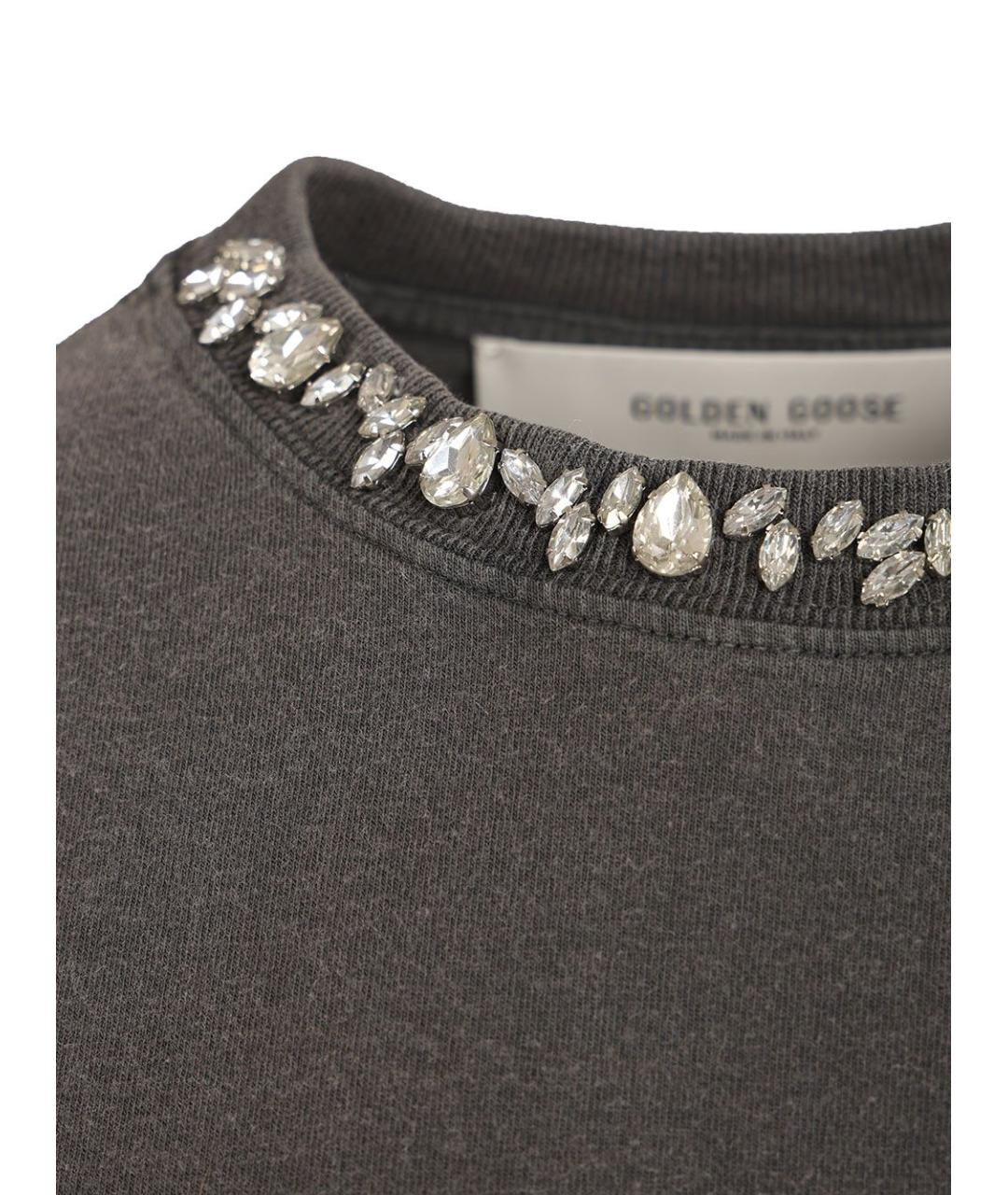 GOLDEN GOOSE Серая хлопковая футболка, фото 3