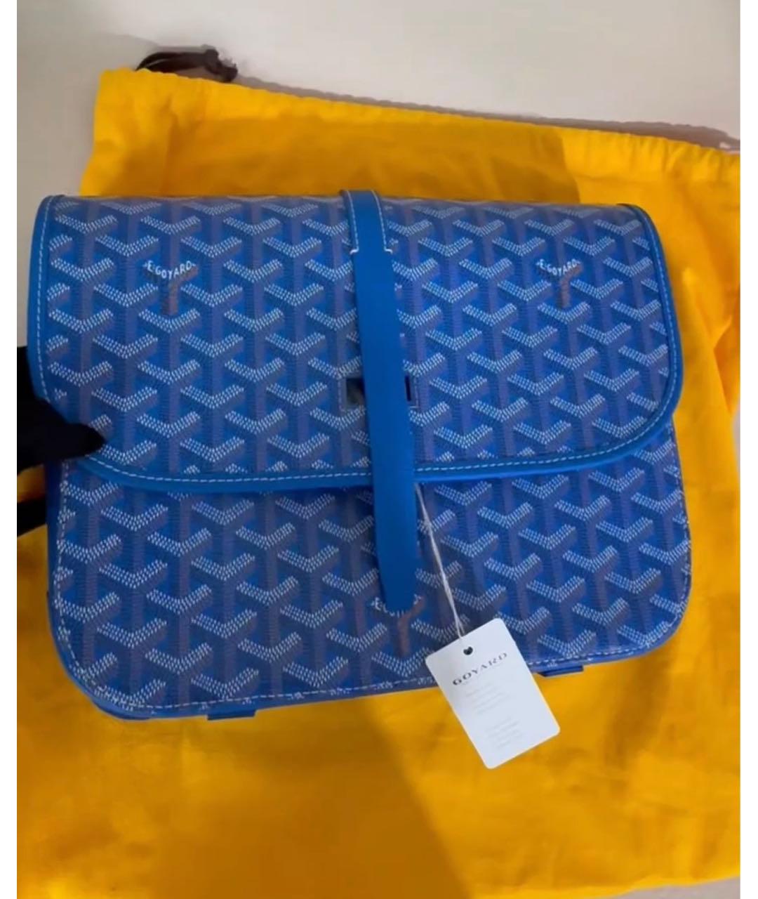 GOYARD Синяя сумка на плечо из канвы, фото 4