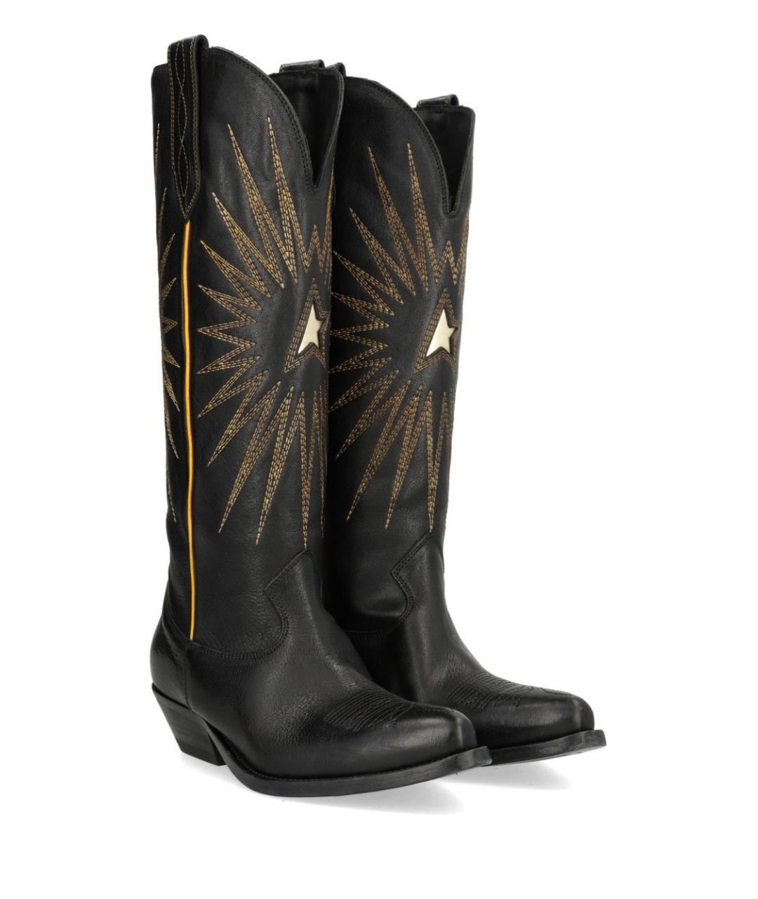 GOLDEN GOOSE Черные кожаные сапоги, фото 2