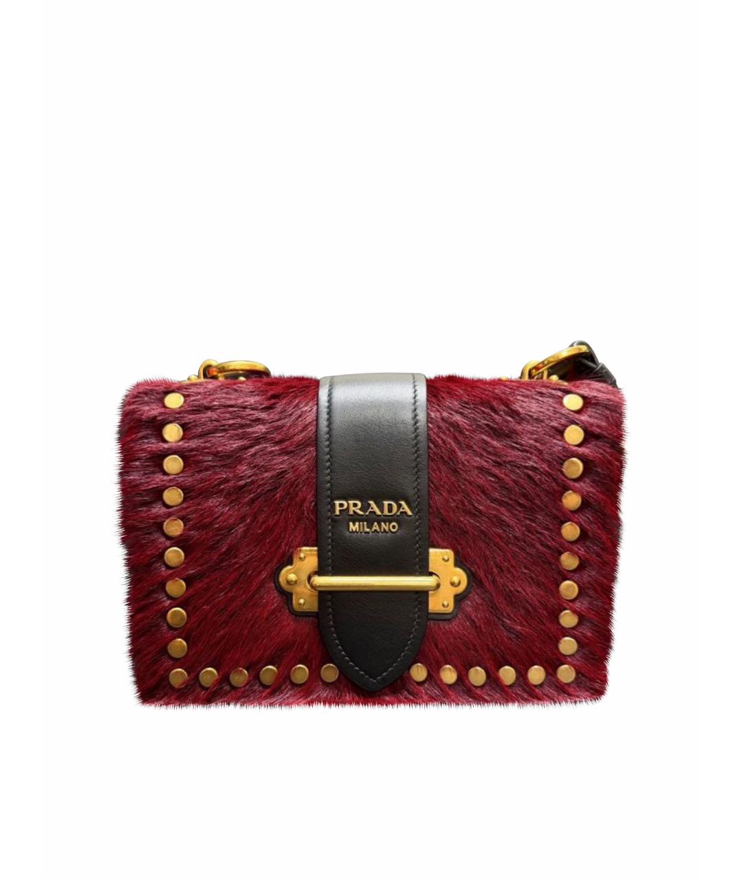 PRADA Бордовая кожаная сумка через плечо, фото 1