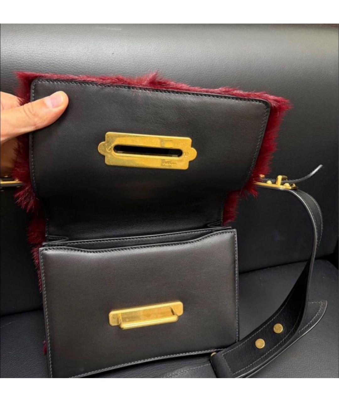 PRADA Бордовая кожаная сумка через плечо, фото 6