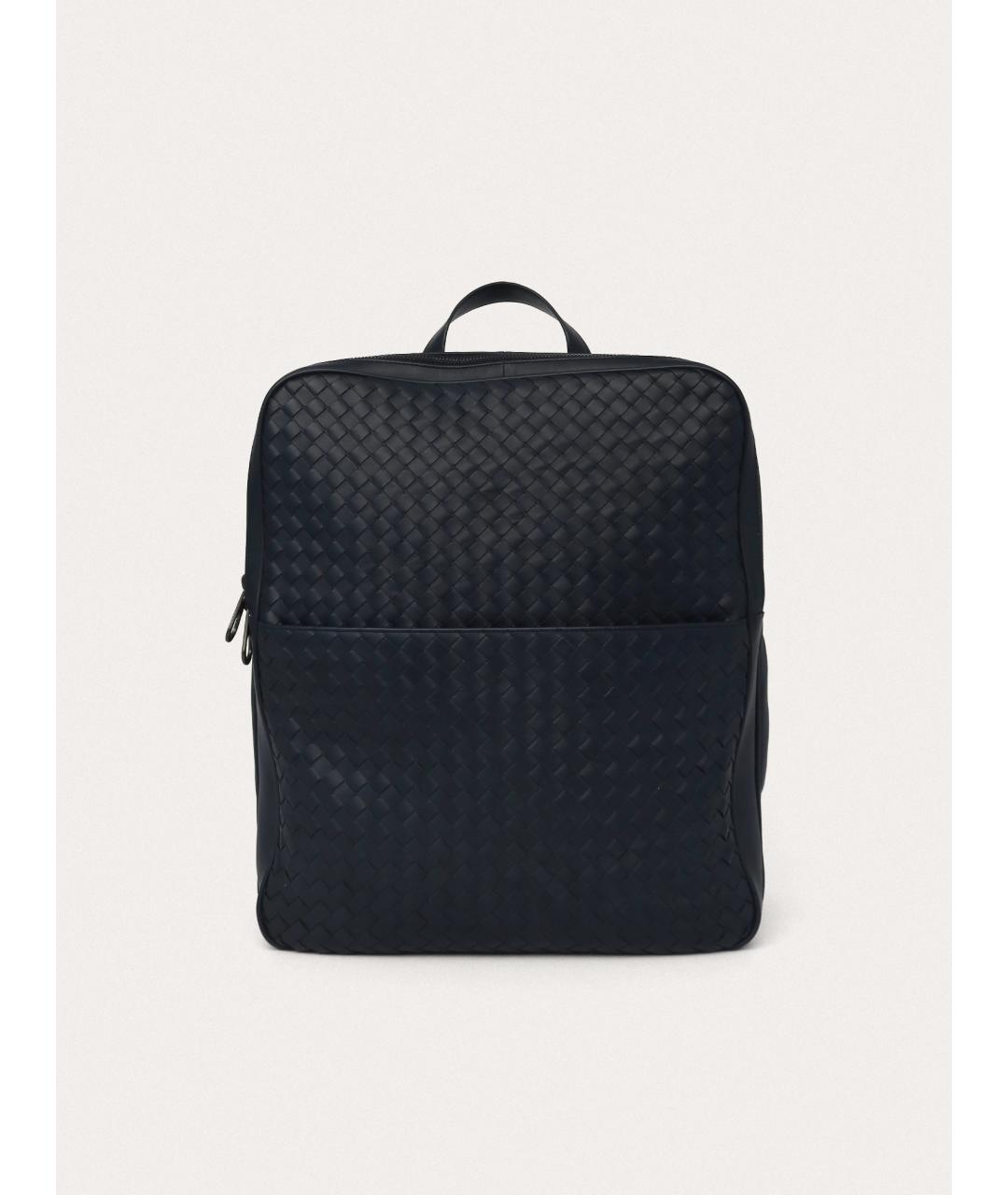 BOTTEGA VENETA Синий кожаный рюкзак, фото 9