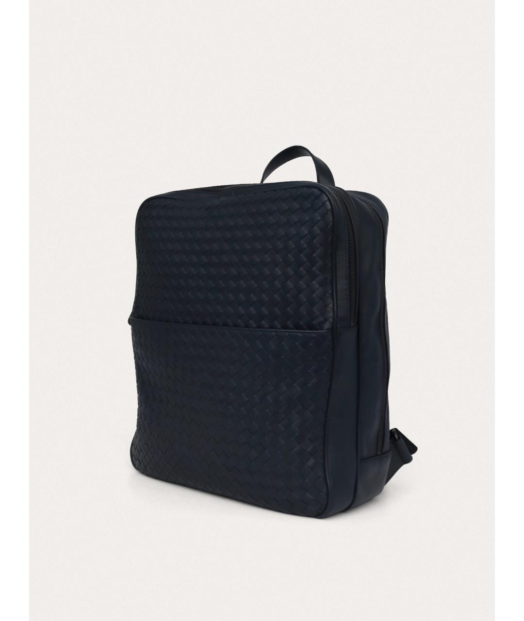 BOTTEGA VENETA Синий кожаный рюкзак, фото 2