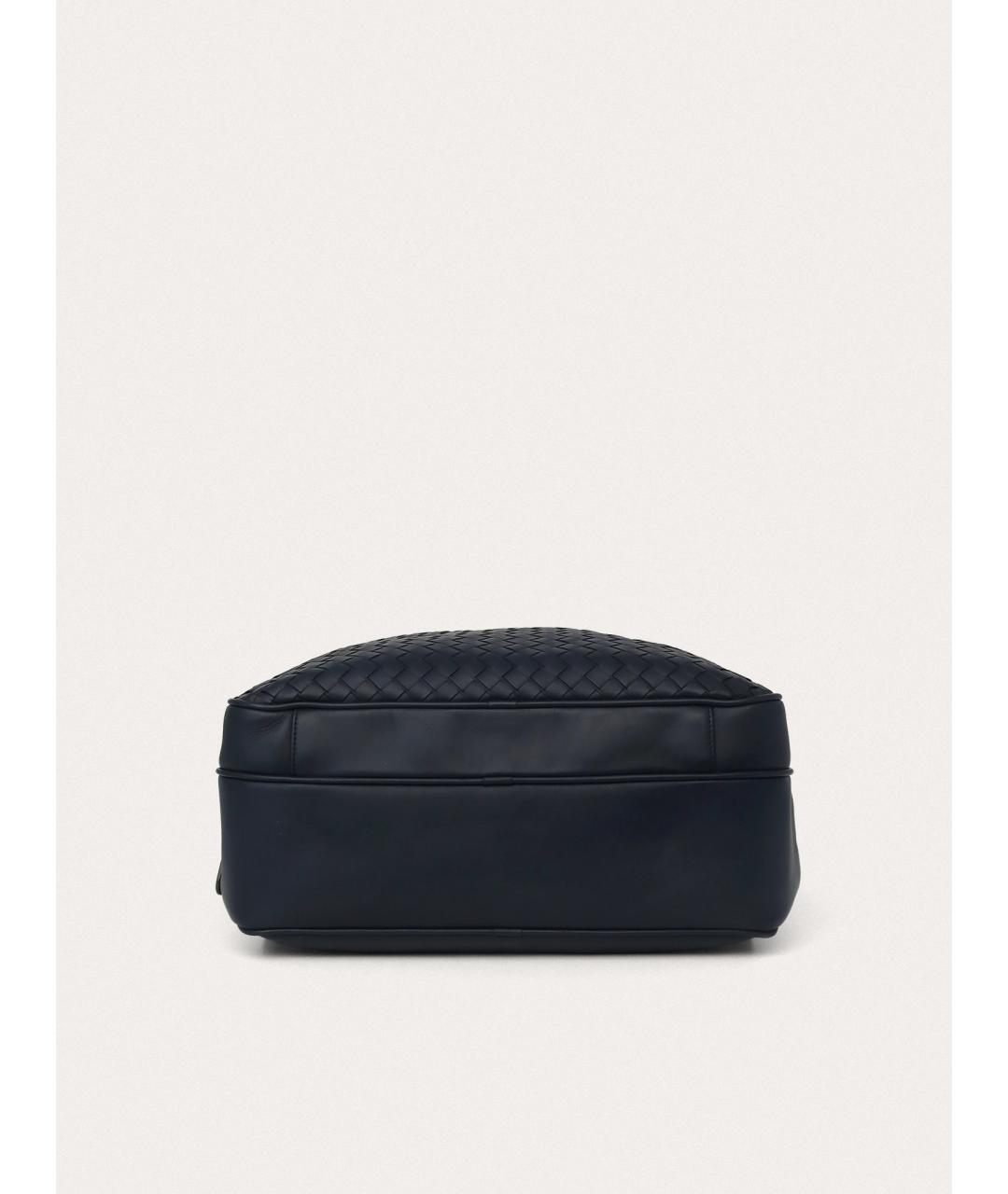 BOTTEGA VENETA Синий кожаный рюкзак, фото 4