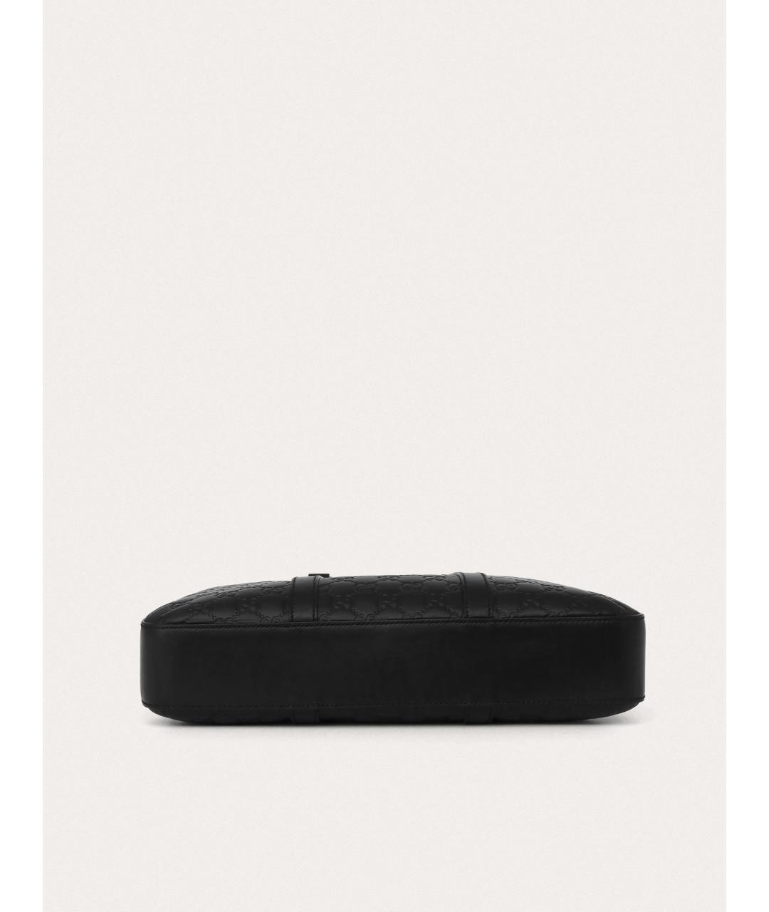 GUCCI Черный кожаный портфель, фото 4