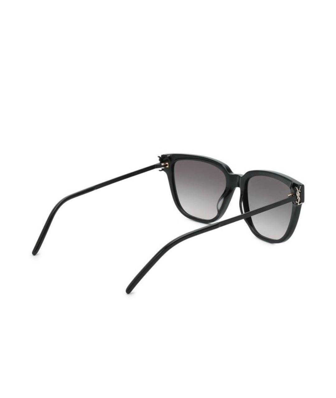 SAINT LAURENT Черные металлические солнцезащитные очки, фото 6