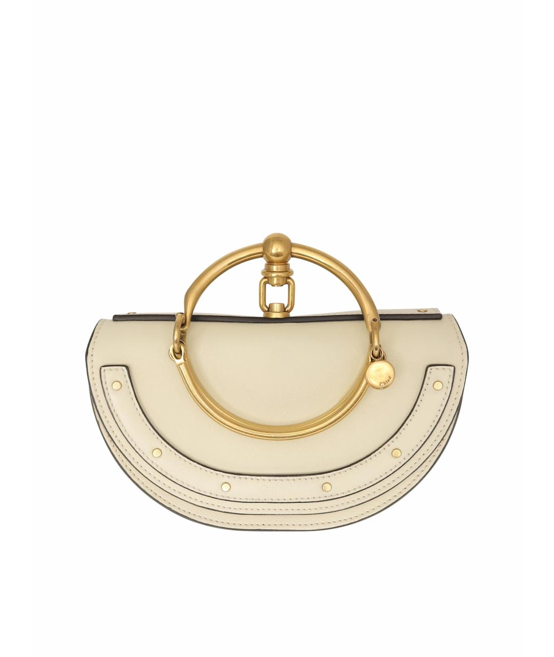 CHLOE Бежевая кожаная сумка с короткими ручками, фото 1