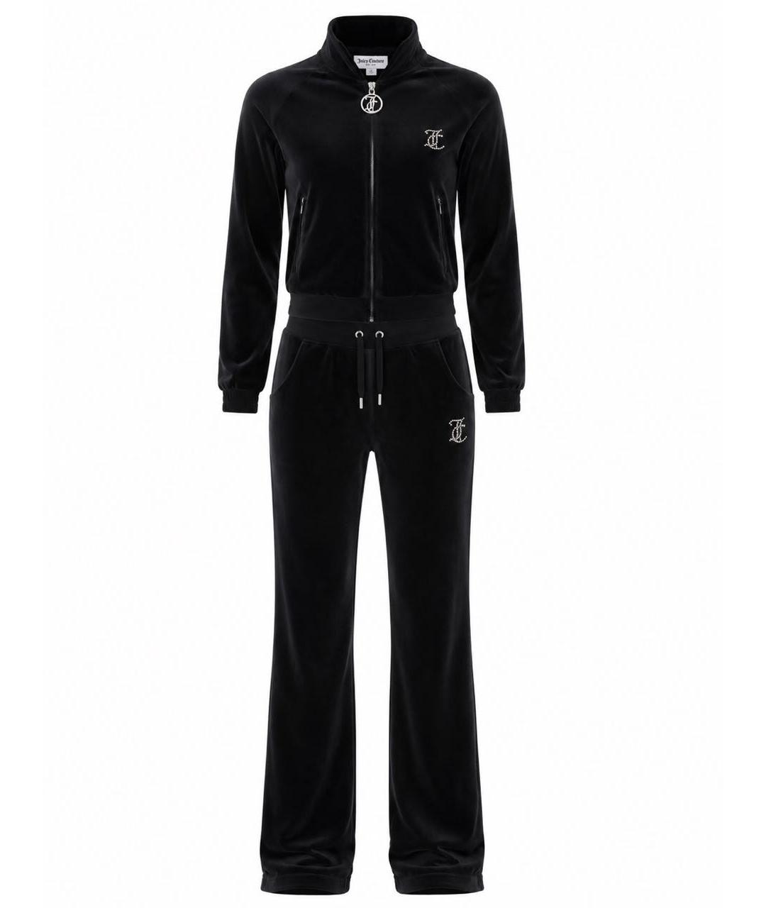 JUICY COUTURE Черный велюровый костюм с брюками, фото 1