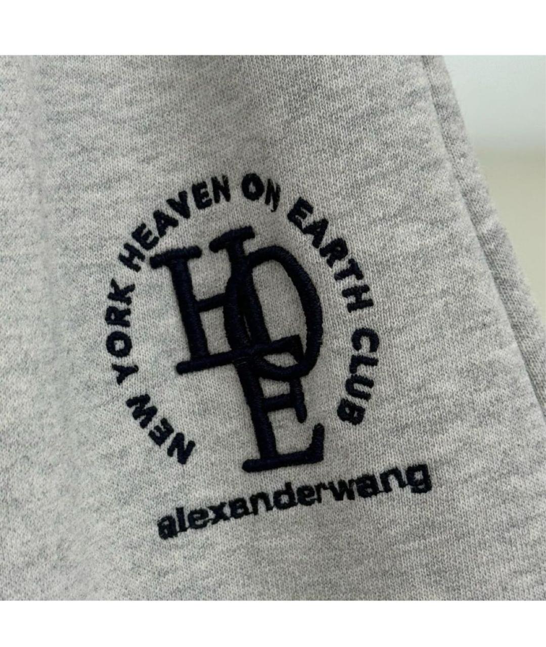 ALEXANDER WANG Серые хлопковые прямые брюки, фото 2
