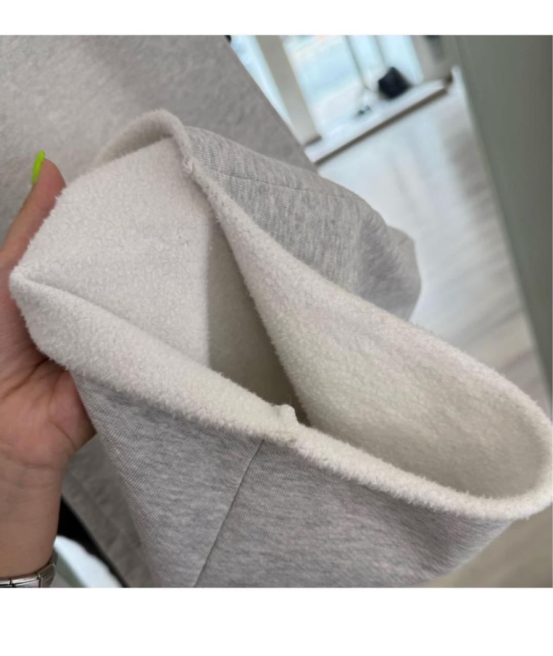 ALEXANDER WANG Серые хлопковые прямые брюки, фото 3