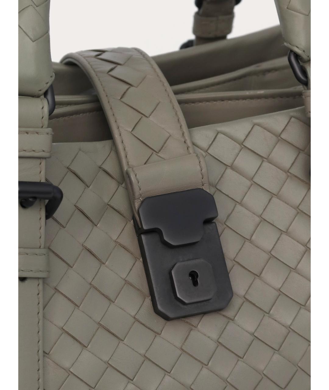 BOTTEGA VENETA Серая кожаная сумка с короткими ручками, фото 6