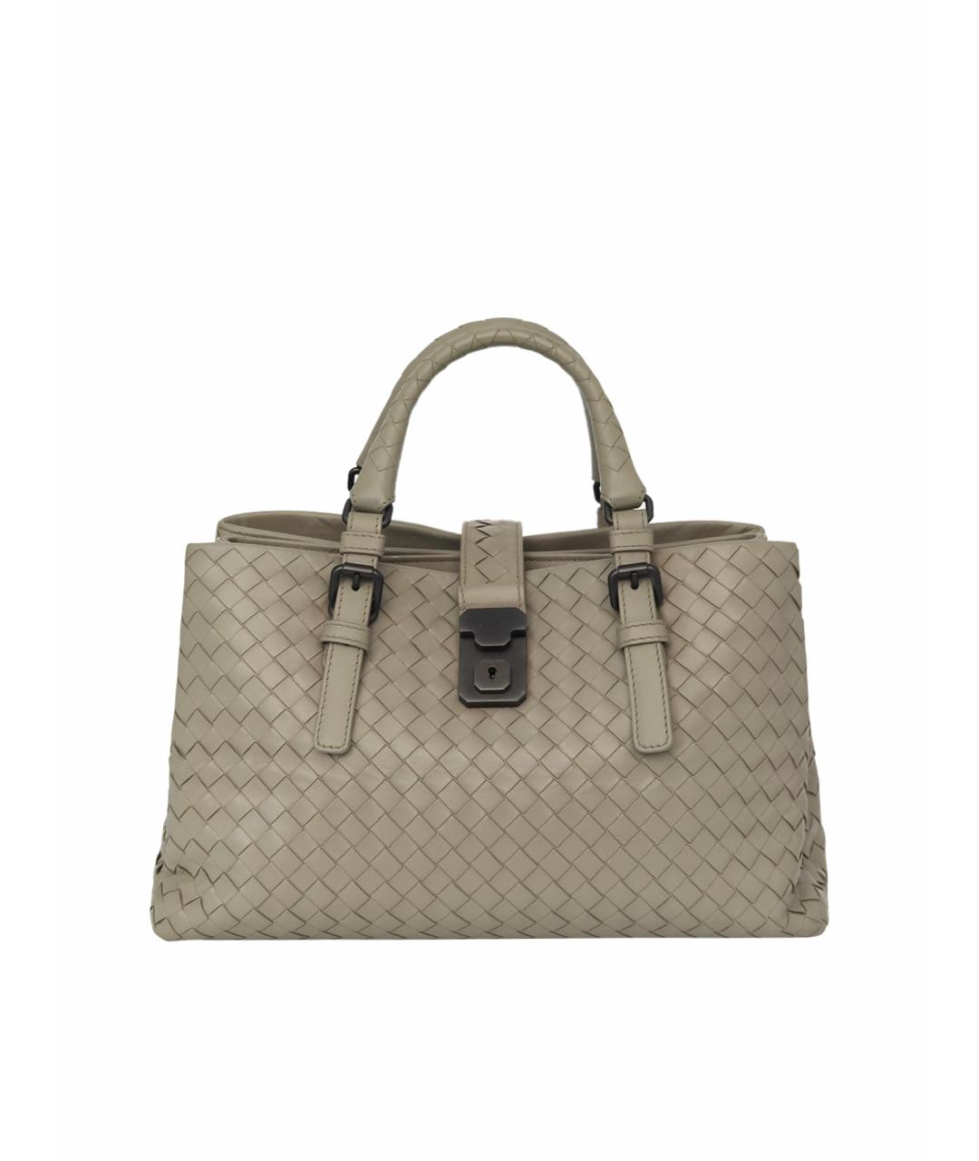 BOTTEGA VENETA Серая кожаная сумка с короткими ручками, фото 1