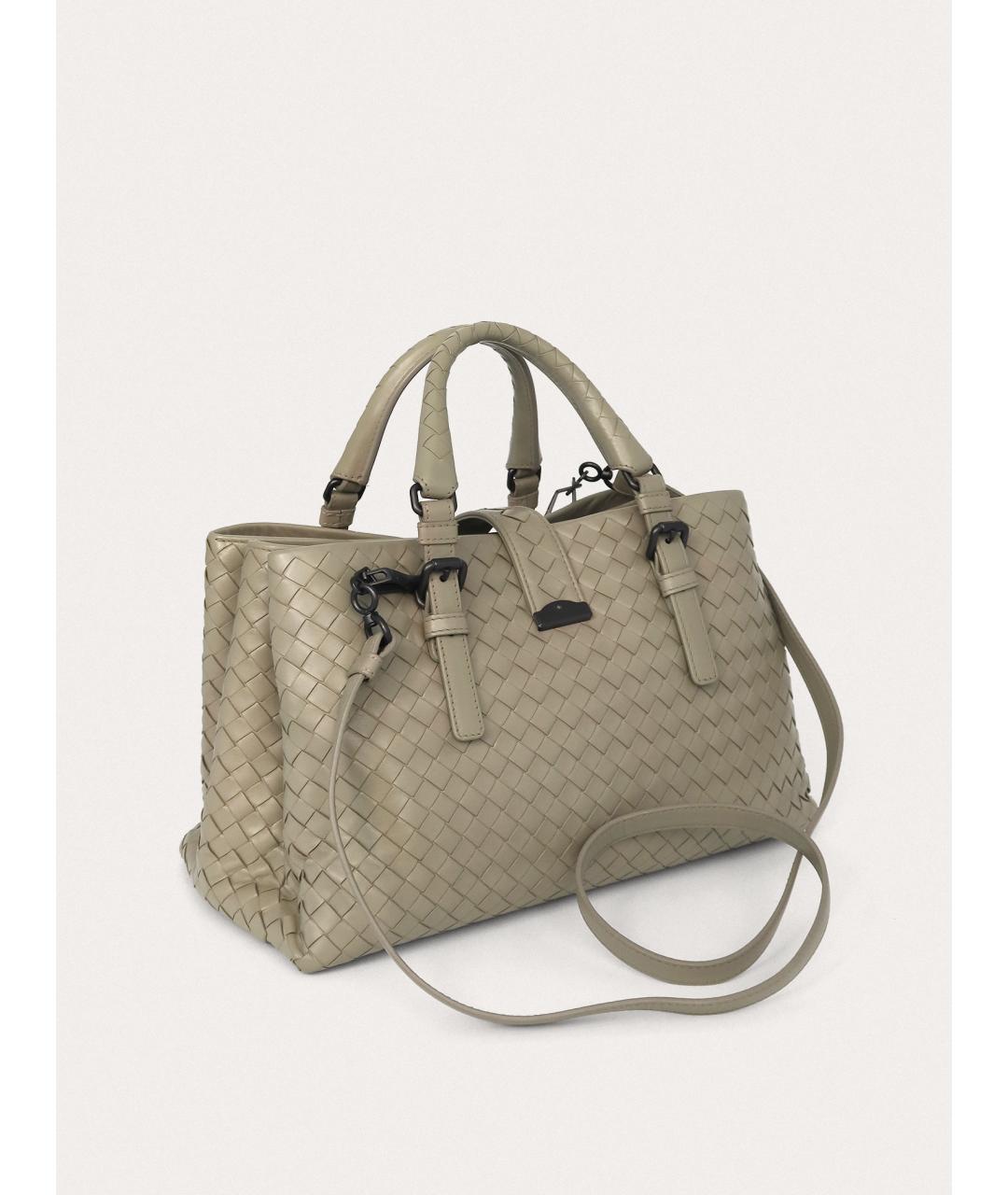 BOTTEGA VENETA Серая кожаная сумка с короткими ручками, фото 3
