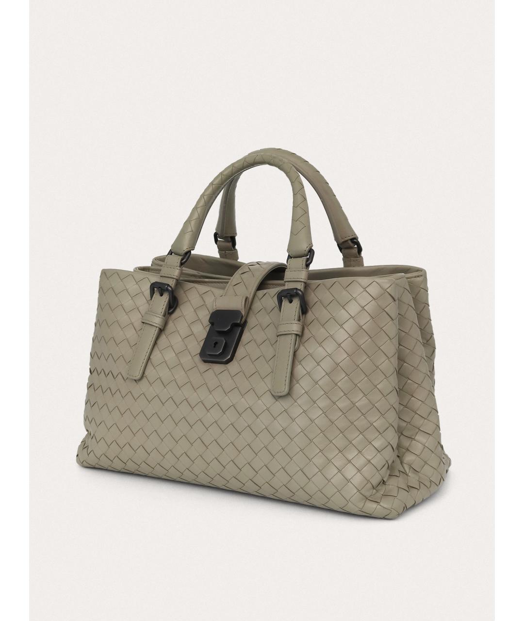 BOTTEGA VENETA Серая кожаная сумка с короткими ручками, фото 2