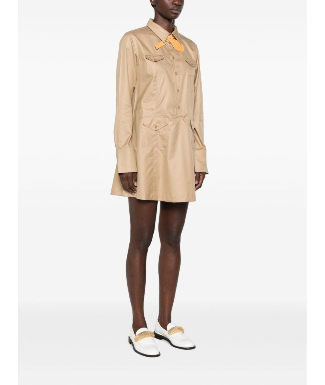 CELINE Бежевое шерстяное повседневное платье, фото 3