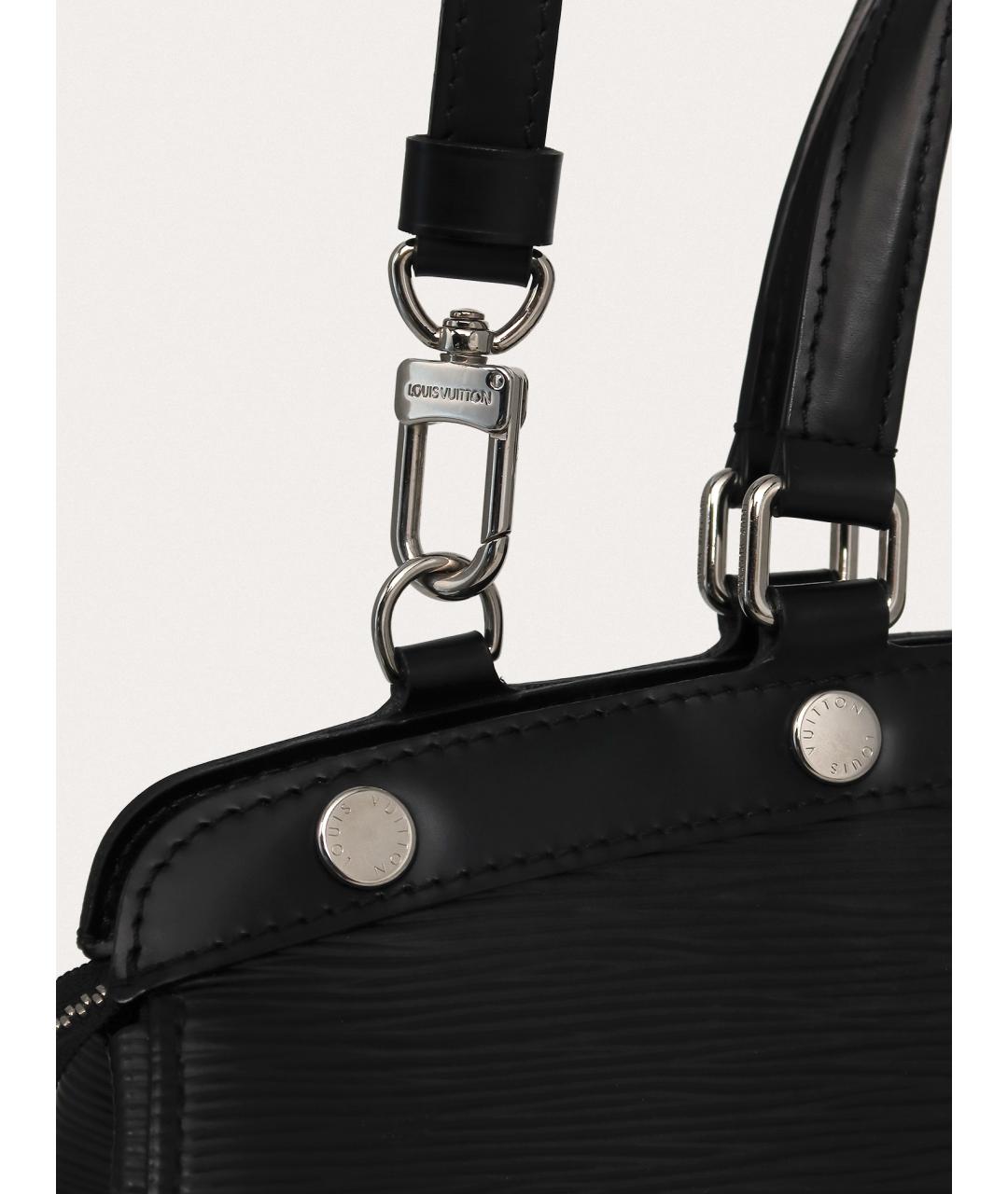 LOUIS VUITTON Черная кожаная сумка с короткими ручками, фото 5
