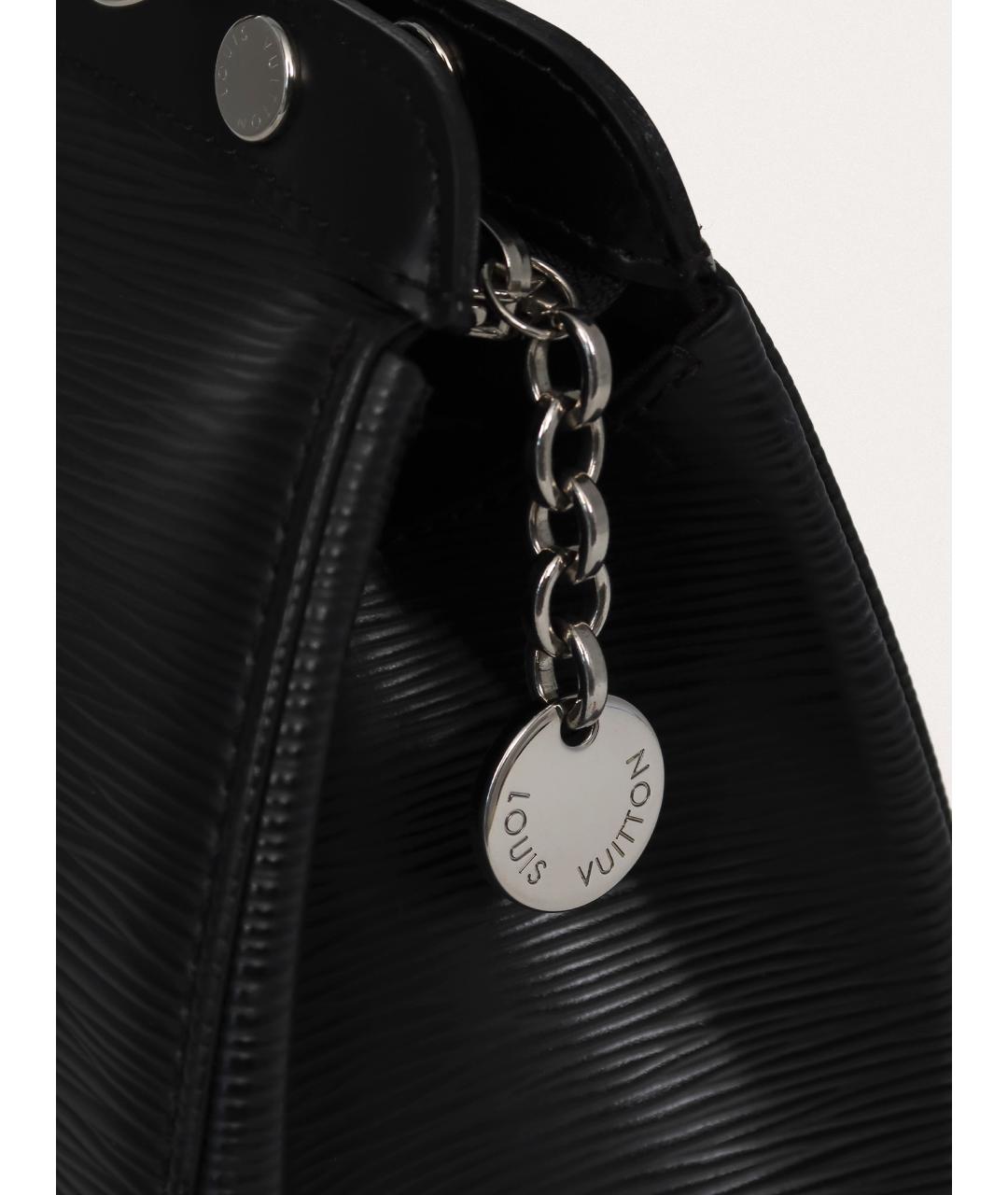 LOUIS VUITTON Черная кожаная сумка с короткими ручками, фото 7