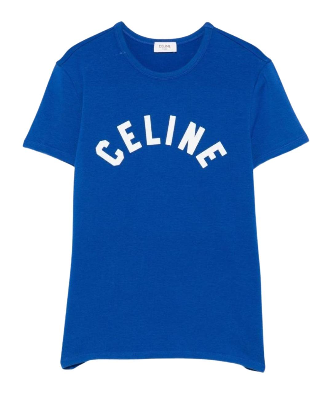 CELINE Синяя хлопковая футболка, фото 1