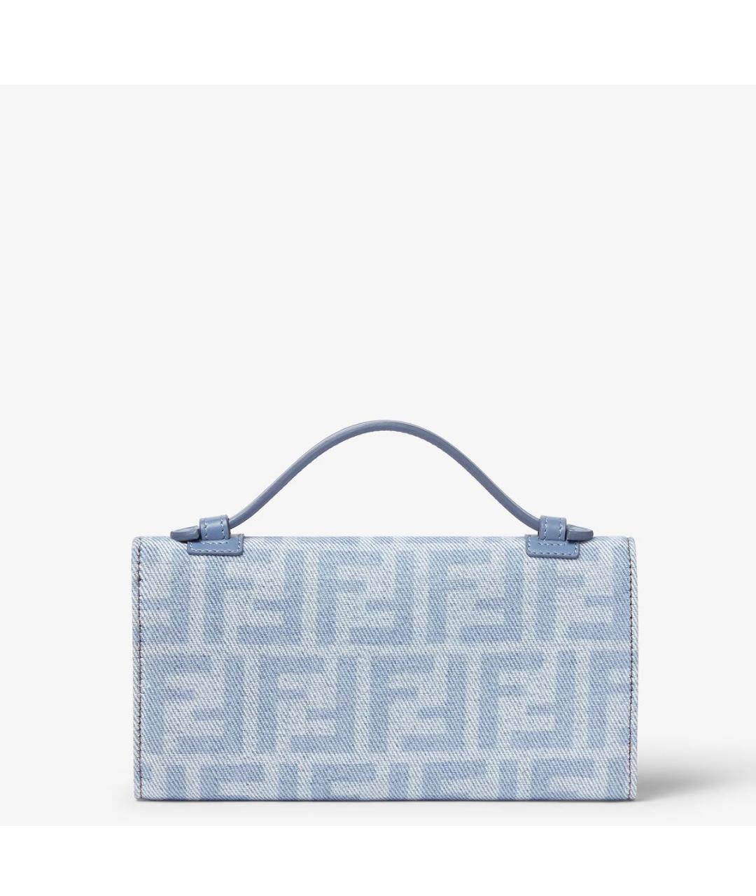 FENDI Голубая тканевая сумка через плечо, фото 3