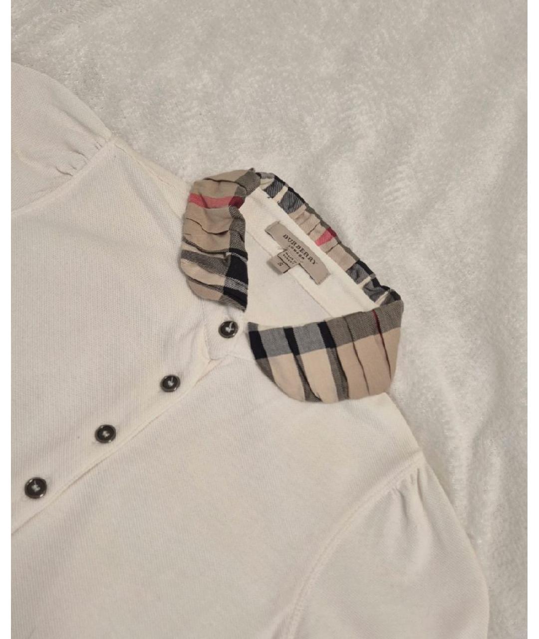BURBERRY Белая хлопковая футболка, фото 7