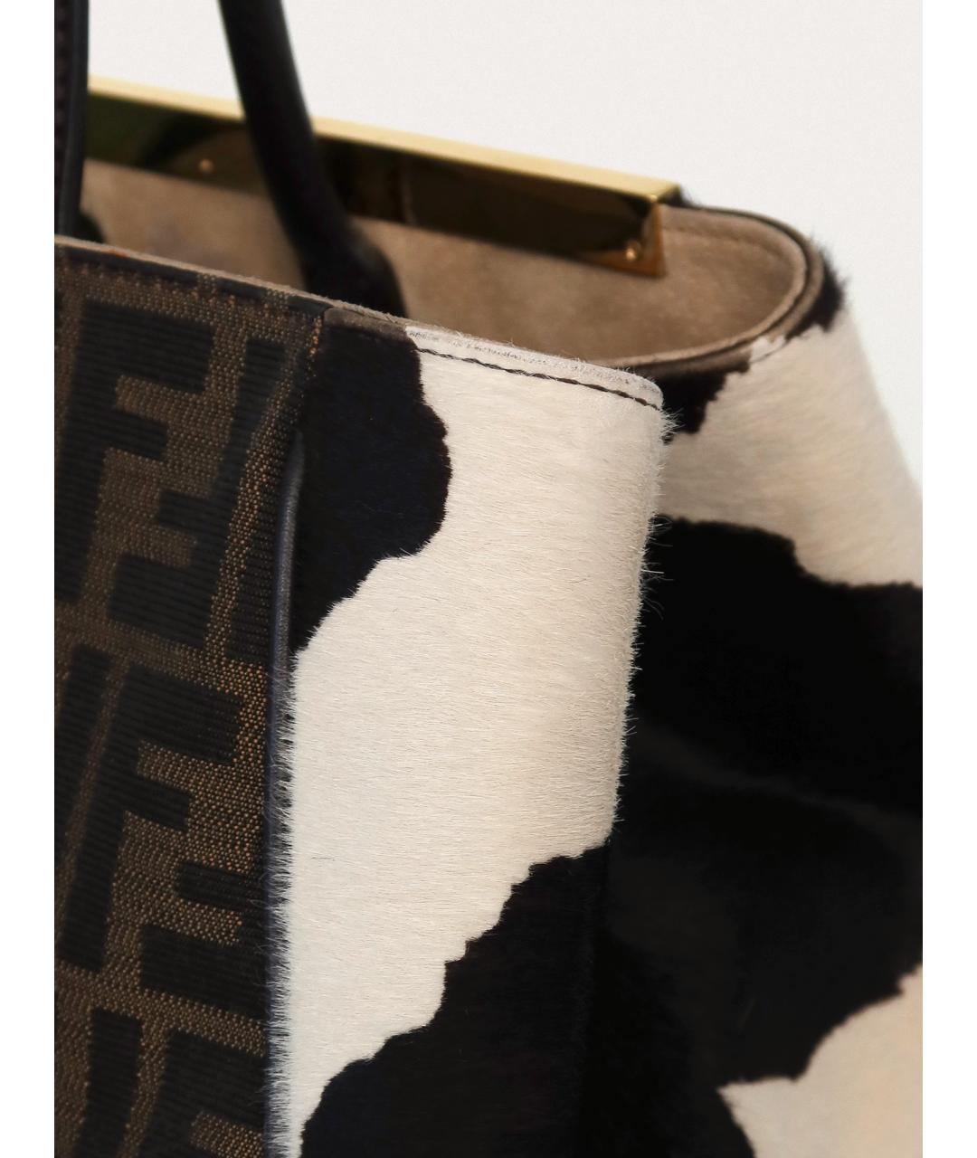 FENDI Коричневая тканевая сумка тоут, фото 7