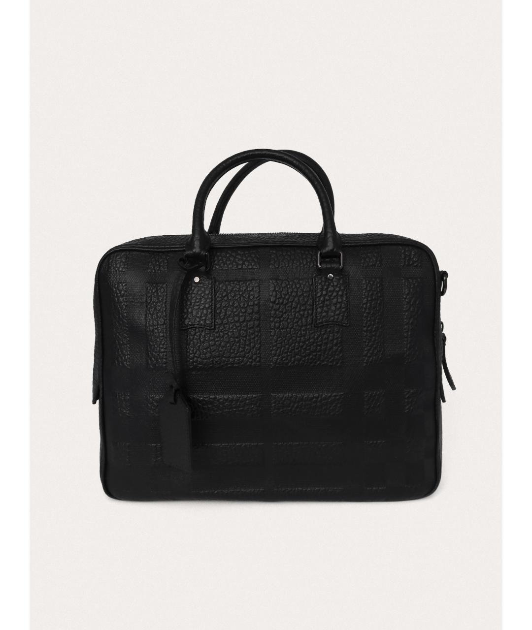 BURBERRY Черный кожаный портфель, фото 9