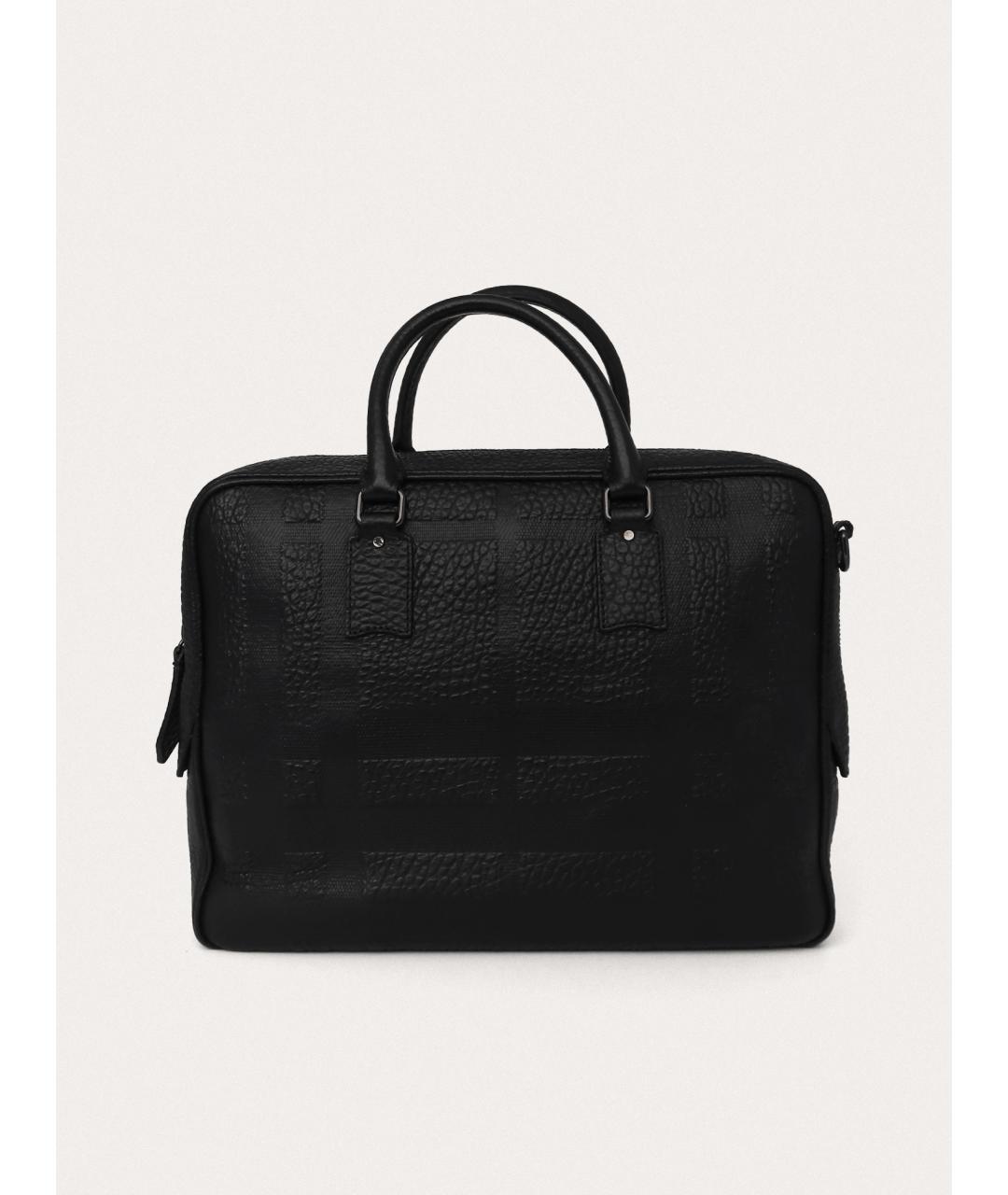 BURBERRY Черный кожаный портфель, фото 3