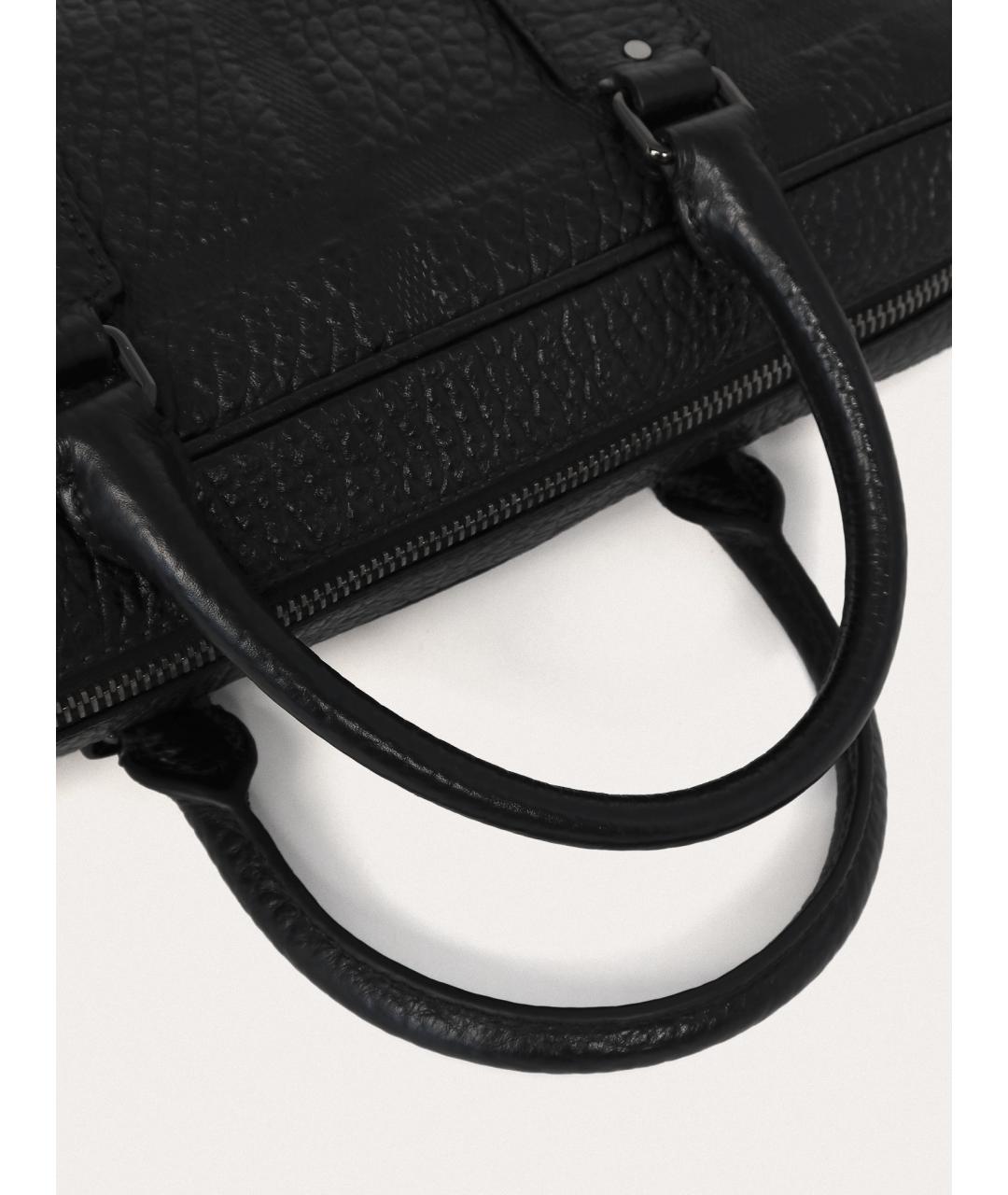 BURBERRY Черный кожаный портфель, фото 6