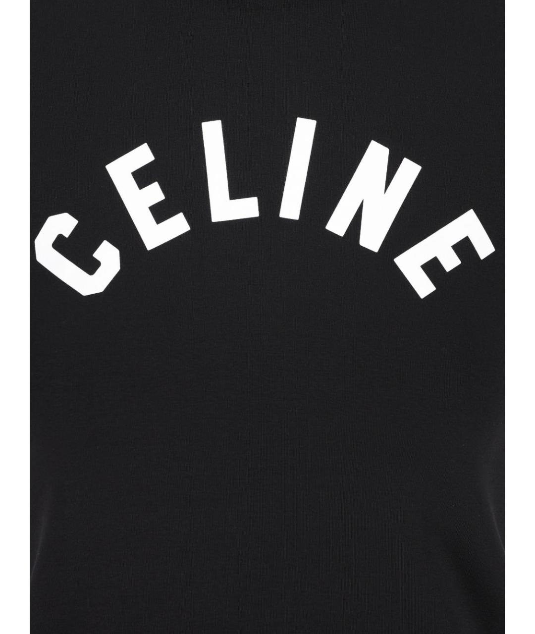 CELINE Черная хлопковая футболка, фото 2
