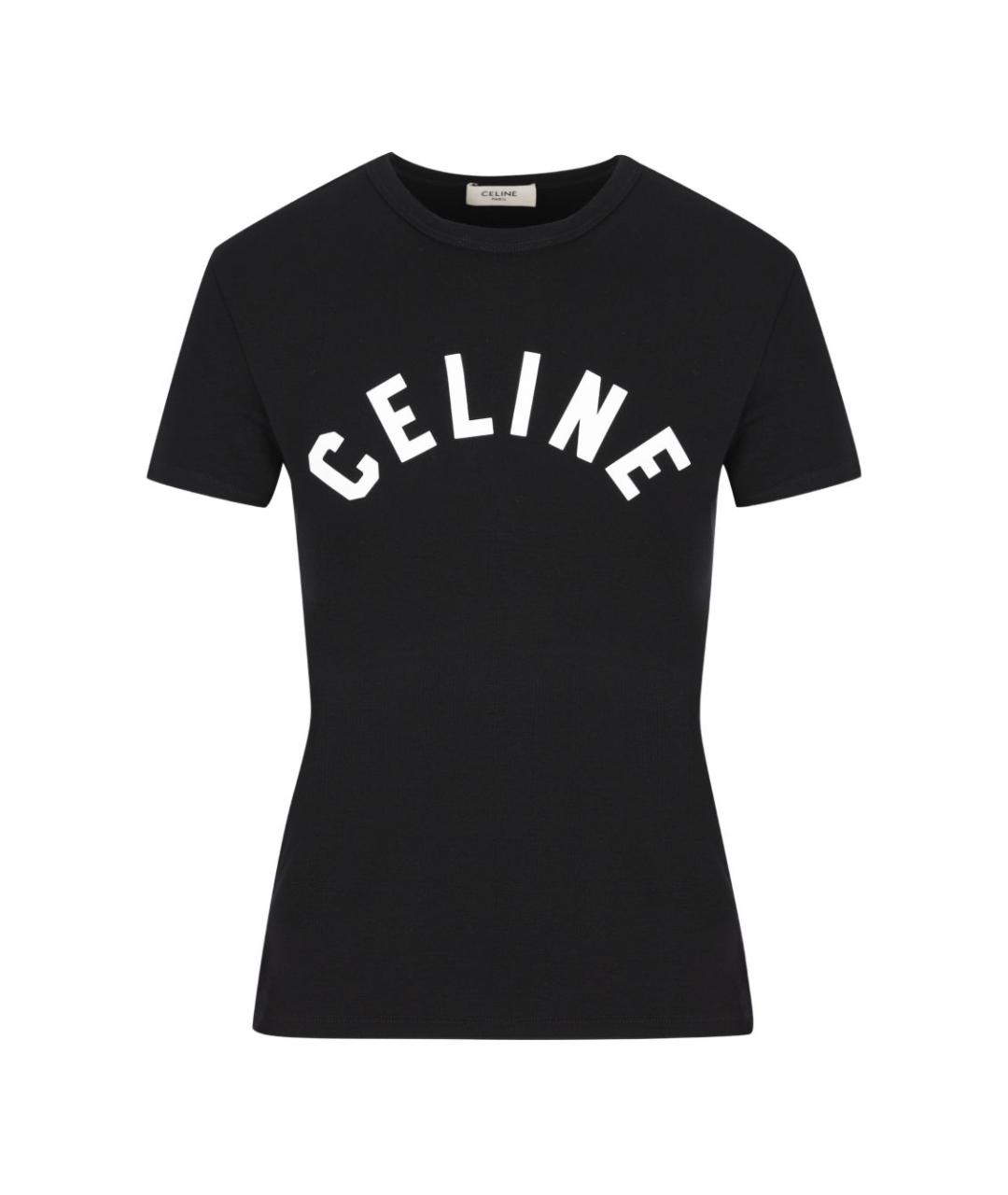 CELINE Черная хлопковая футболка, фото 1