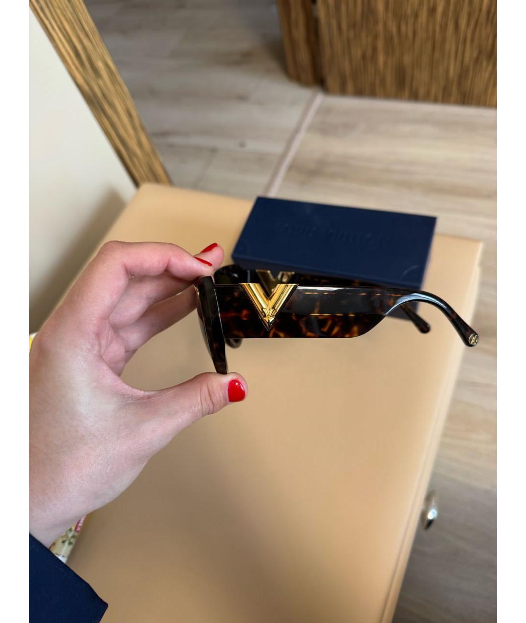 LOUIS VUITTON Коричневые пластиковые солнцезащитные очки, фото 2