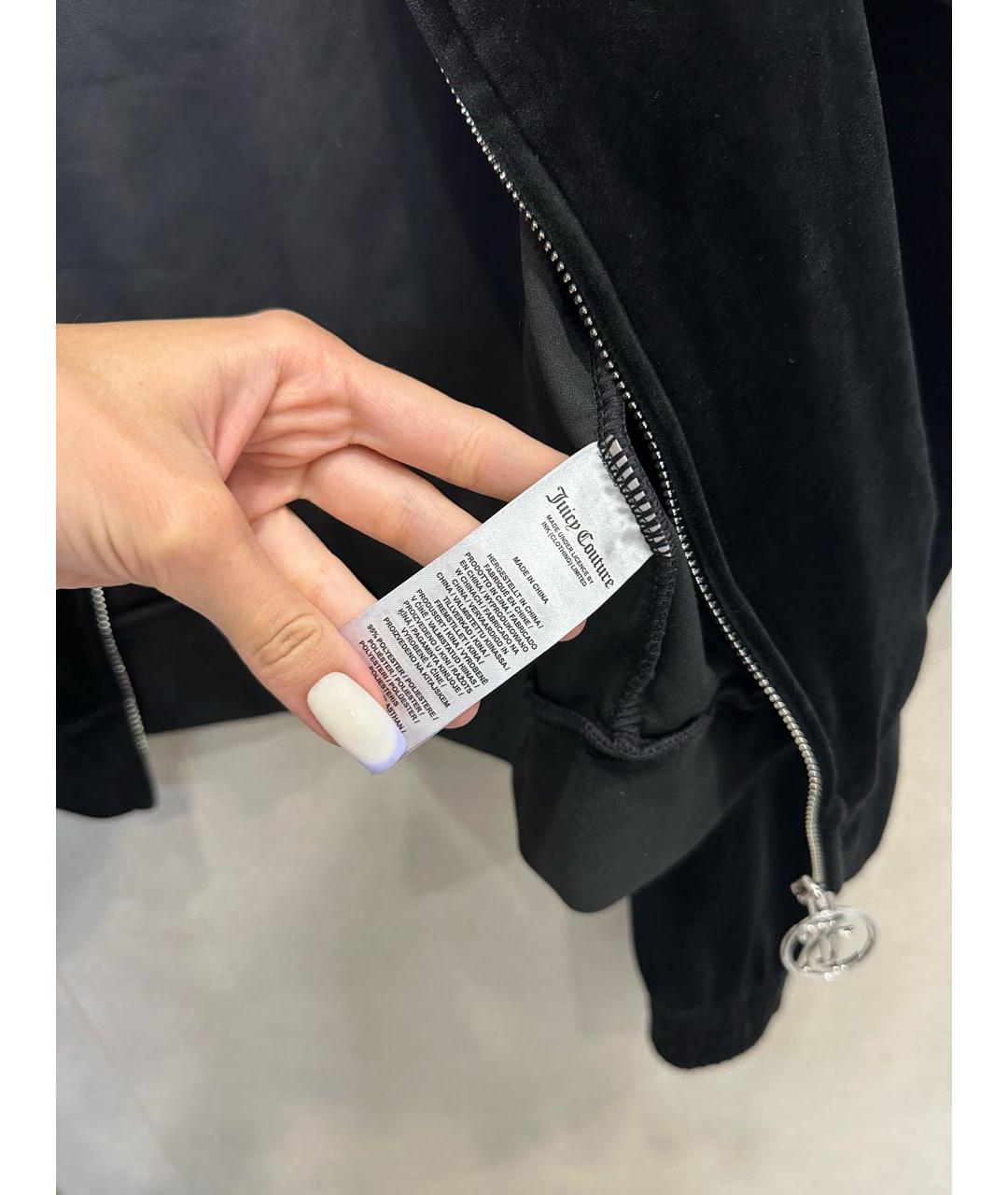 JUICY COUTURE Черный велюровый костюм с брюками, фото 6