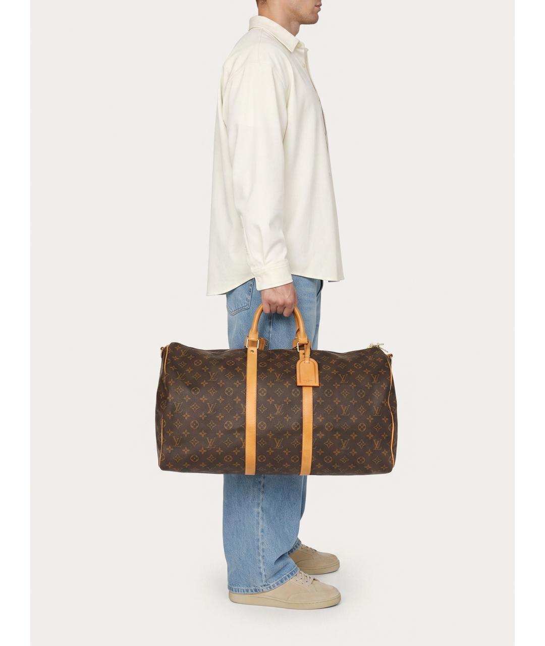 LOUIS VUITTON Коричневая дорожная/спортивная сумка, фото 8