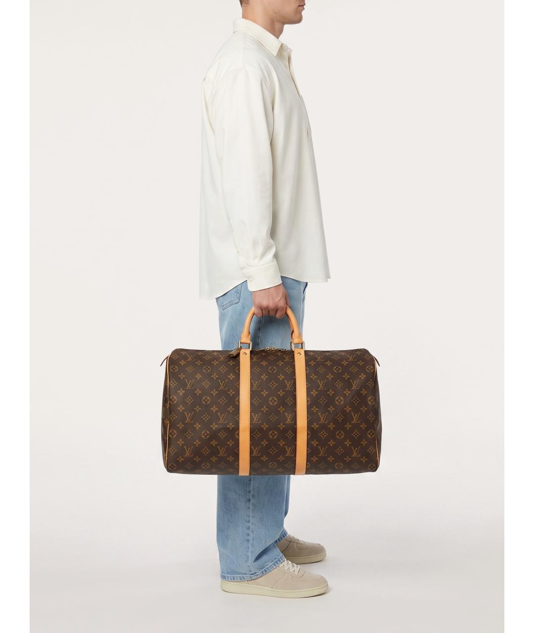 LOUIS VUITTON Коричневая дорожная/спортивная сумка, фото 8