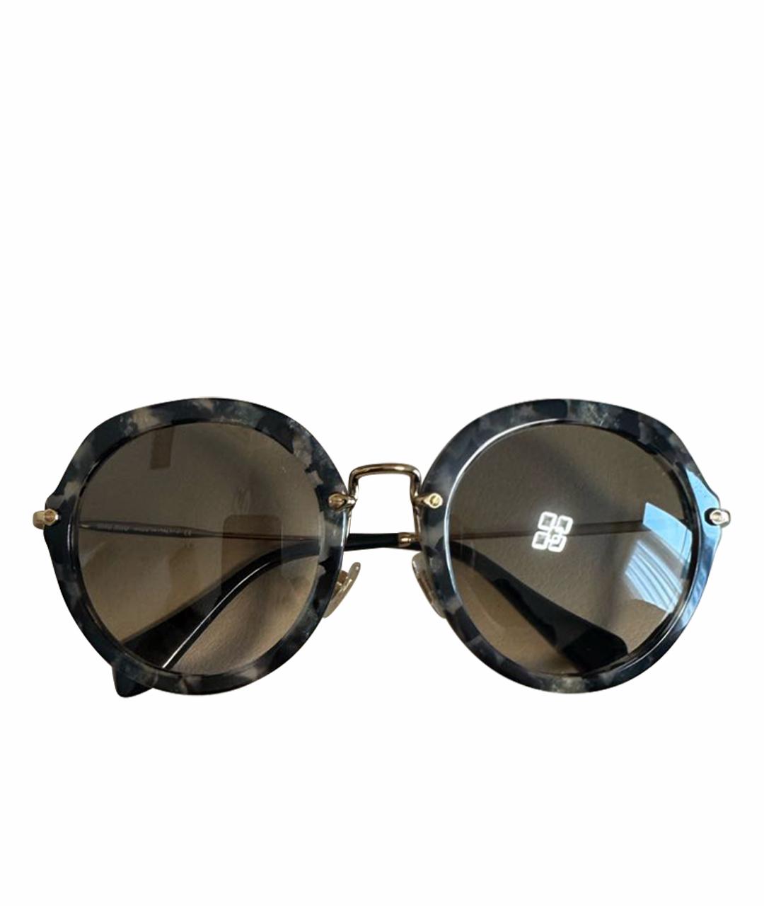 MIU MIU Коричневые пластиковые солнцезащитные очки, фото 1