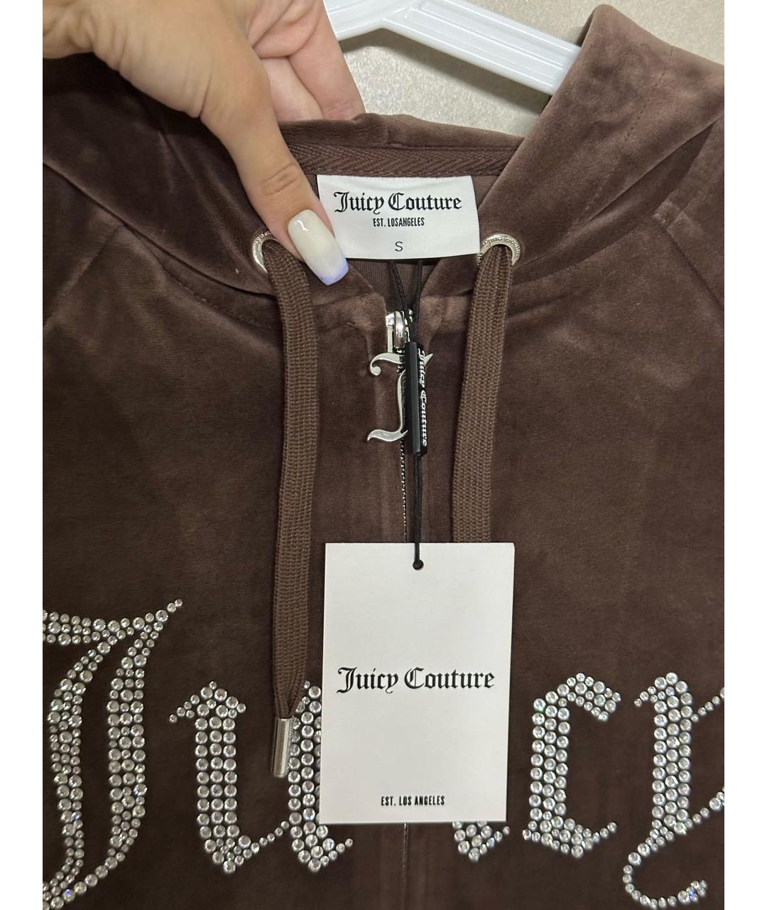 JUICY COUTURE Коричневый велюровый костюм с брюками, фото 8