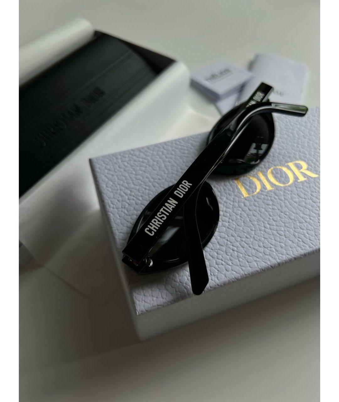 CHRISTIAN DIOR Черные пластиковые солнцезащитные очки, фото 4