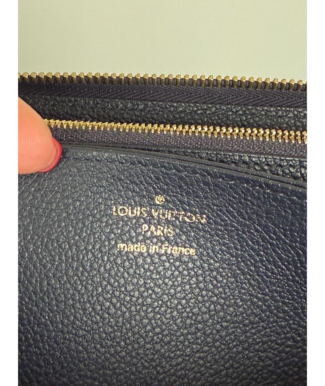 LOUIS VUITTON Темно-синий кожаный кошелек, фото 8