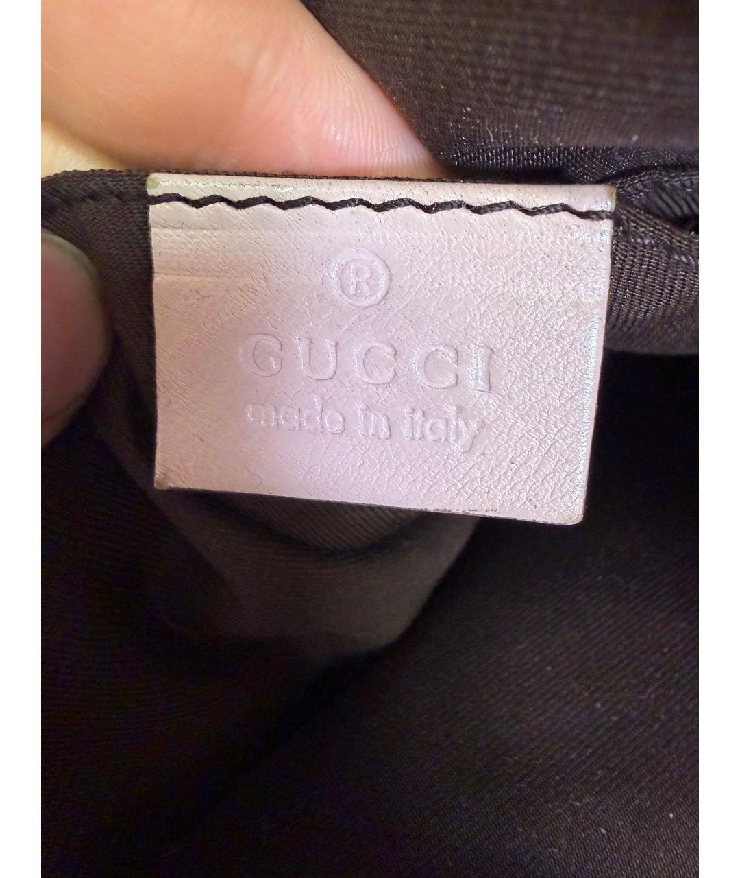 GUCCI Коричневая тканевая сумка тоут, фото 3