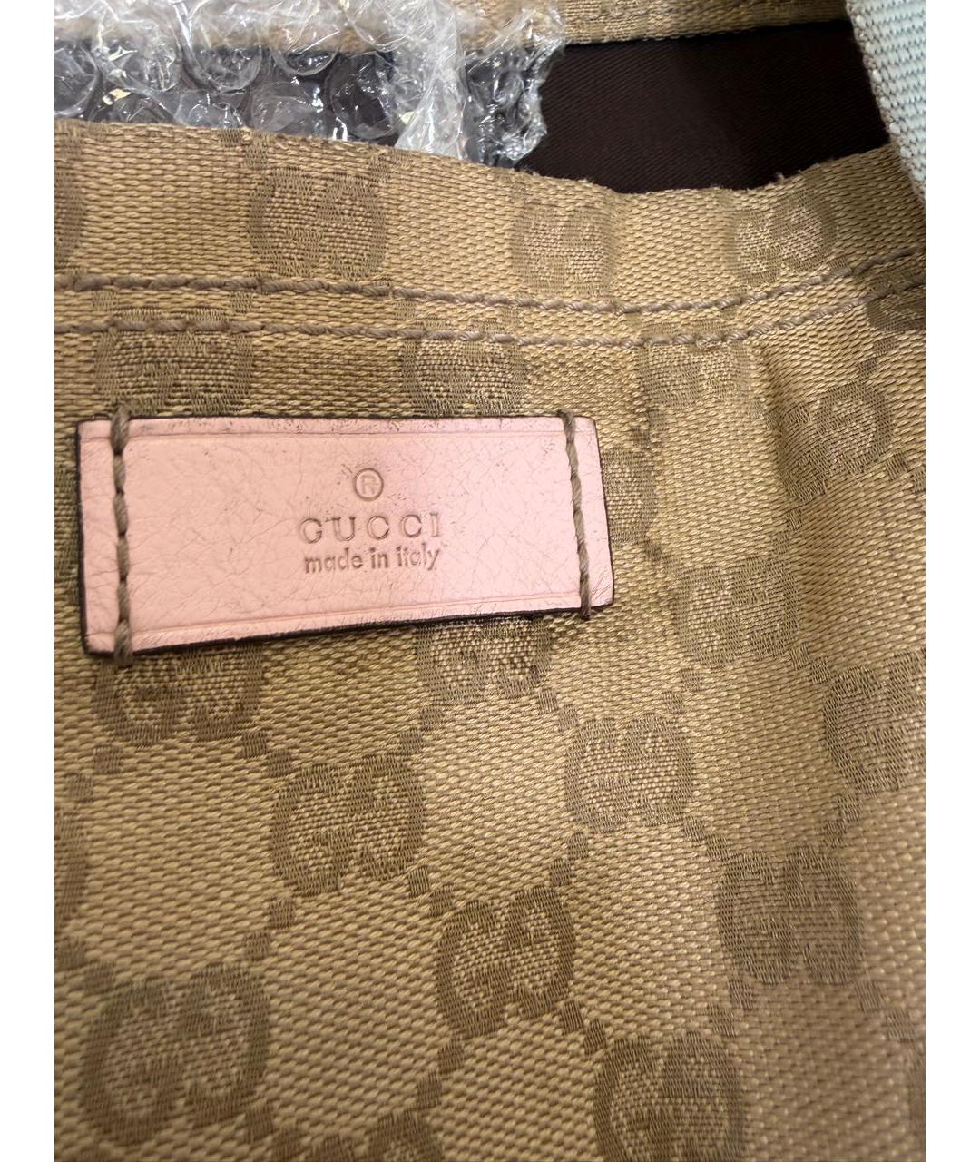 GUCCI Коричневая тканевая сумка тоут, фото 2