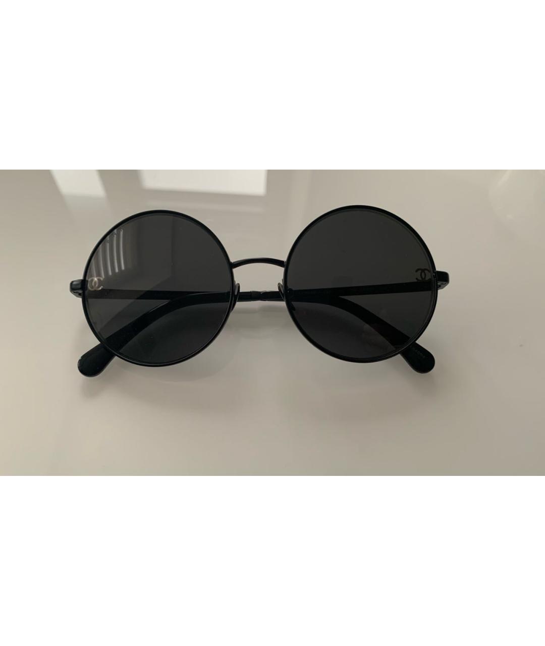 CHANEL Антрацитовые металлические солнцезащитные очки, фото 5