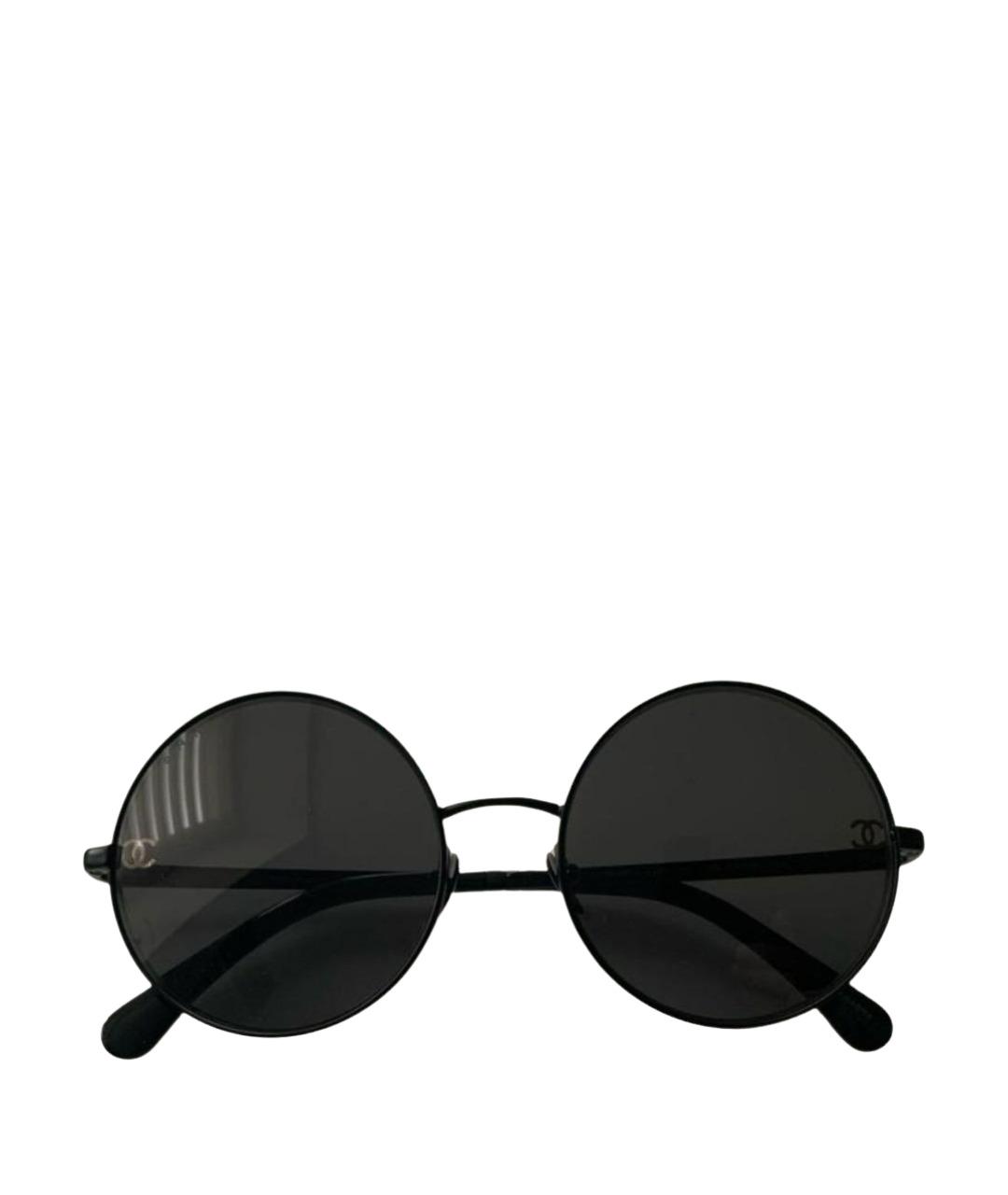 CHANEL Антрацитовые металлические солнцезащитные очки, фото 1