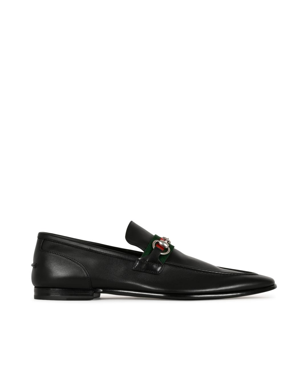 GUCCI Черные кожаные лоферы, фото 1